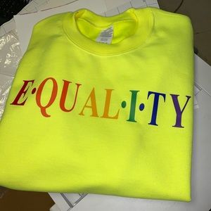 Neon green crewneck sweater